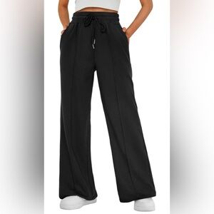 Black Wide-Leg Flare Sweatpants